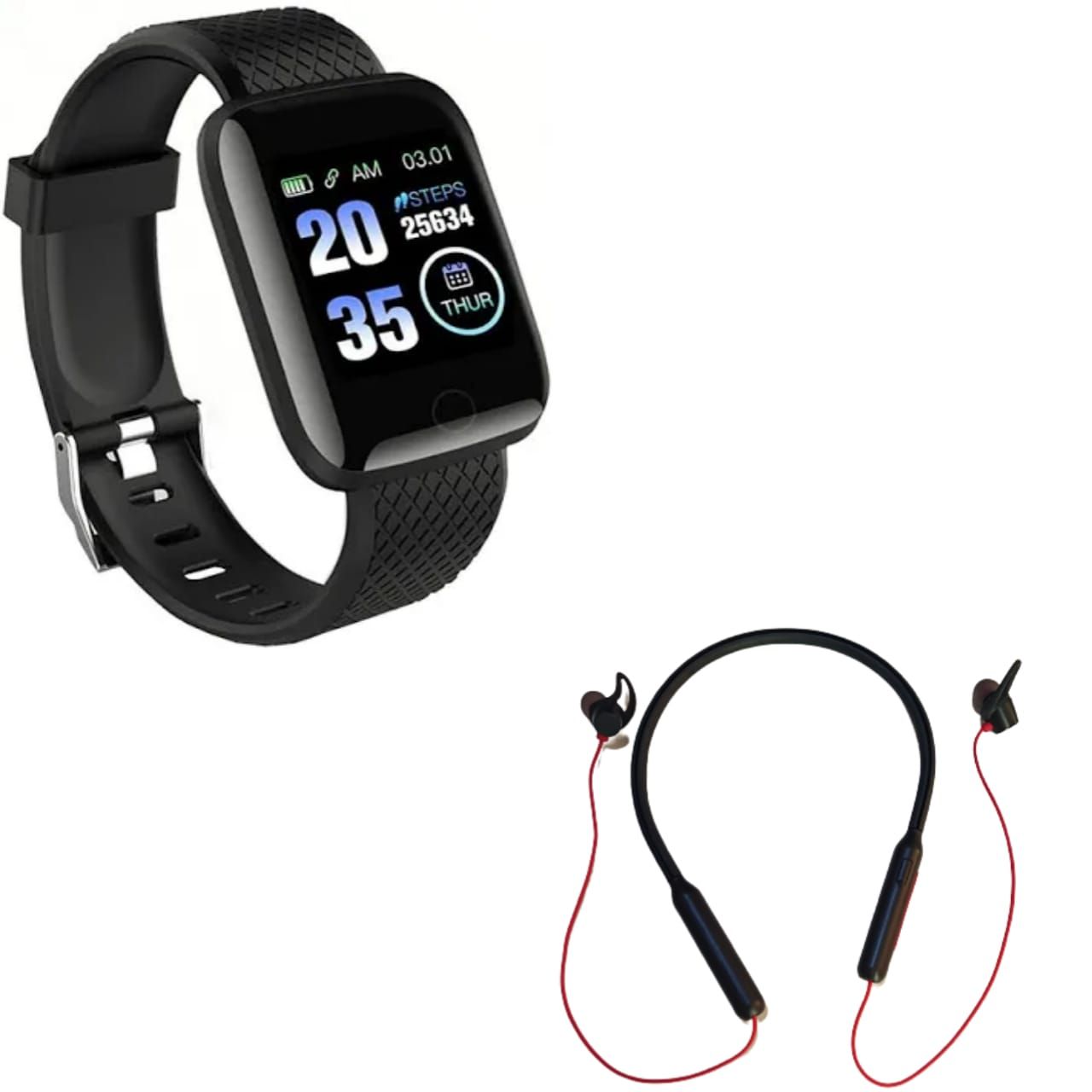 Buy ID116 Smartwatch N119 Wireless Neckband Bluetooth Headset online at best price